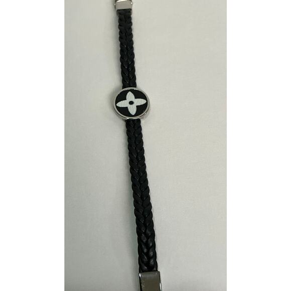 Louis Vuitton White Multicolor Murakami Canvas Adjustable Black Leather Bracelet - Picture 3 of 7
